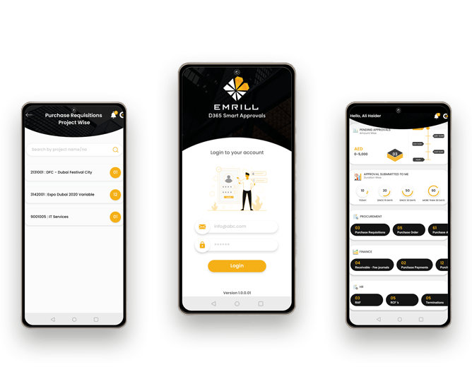 Dynamics 365 Smart Approvals screens for pending tasks and notifications