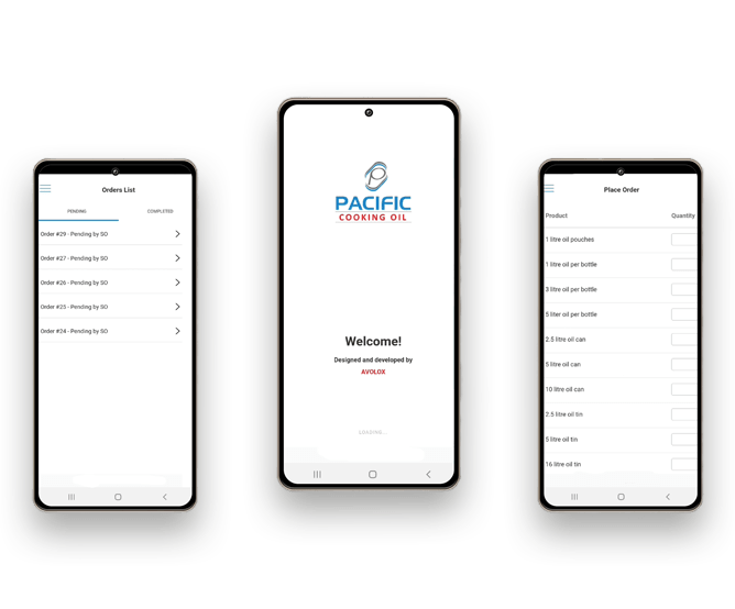 Pacific Oil Distribution mobile screens for delivery tracking and role workflows